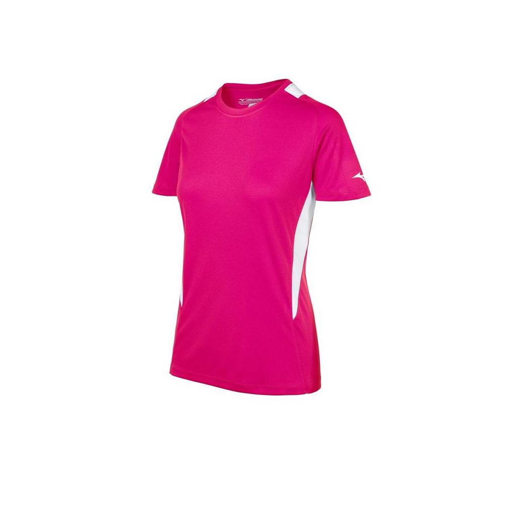 Womens Mizuno Crew Neck Softball Jersey Pink/White Philippines (WXOEFU271)